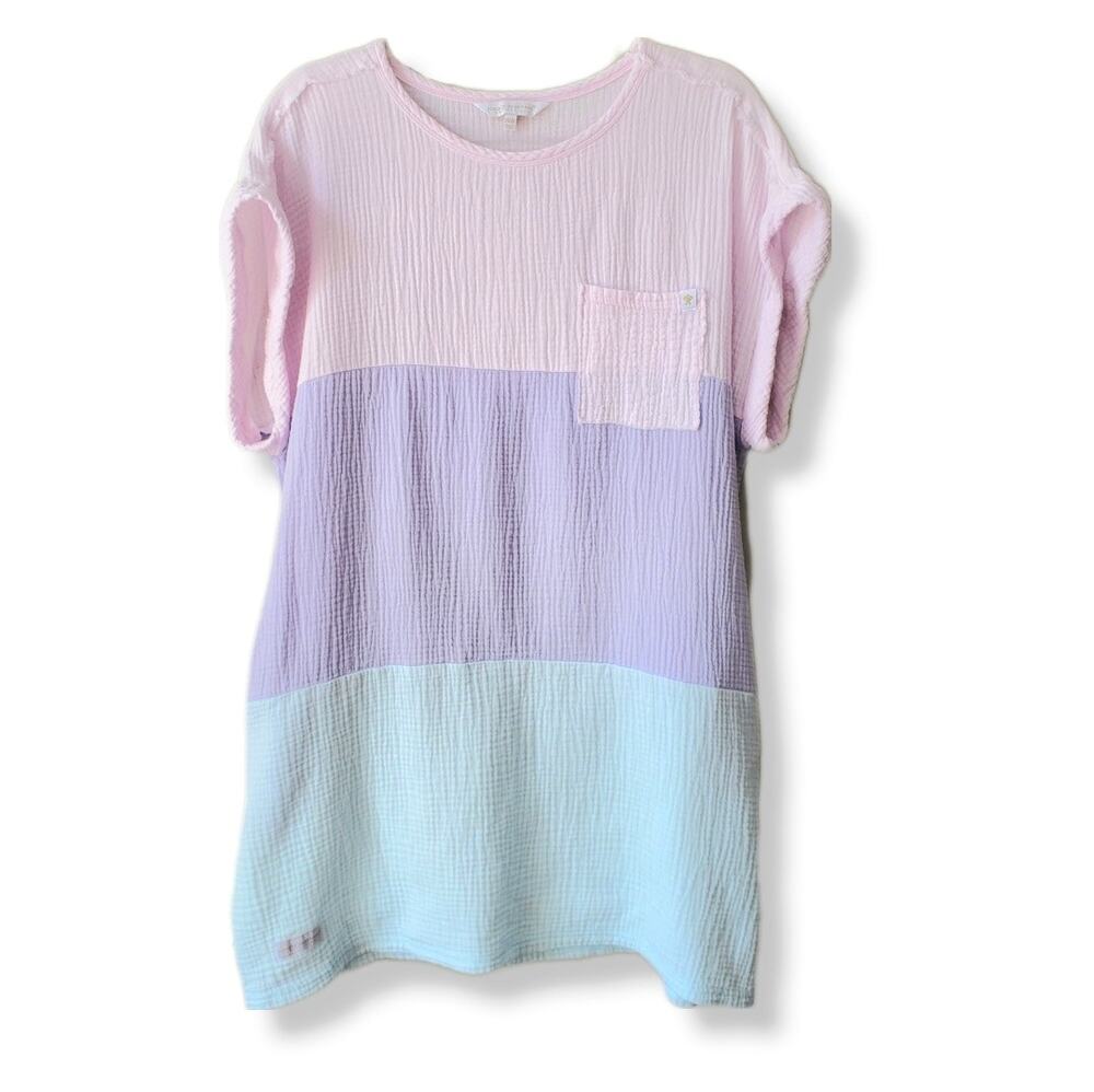 Simply Southern Gauze Cotton Pastelcore Mini Dress S M Beach Coastal Preppy